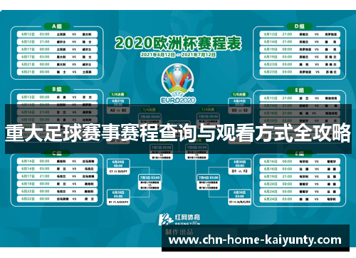 重大足球赛事赛程查询与观看方式全攻略